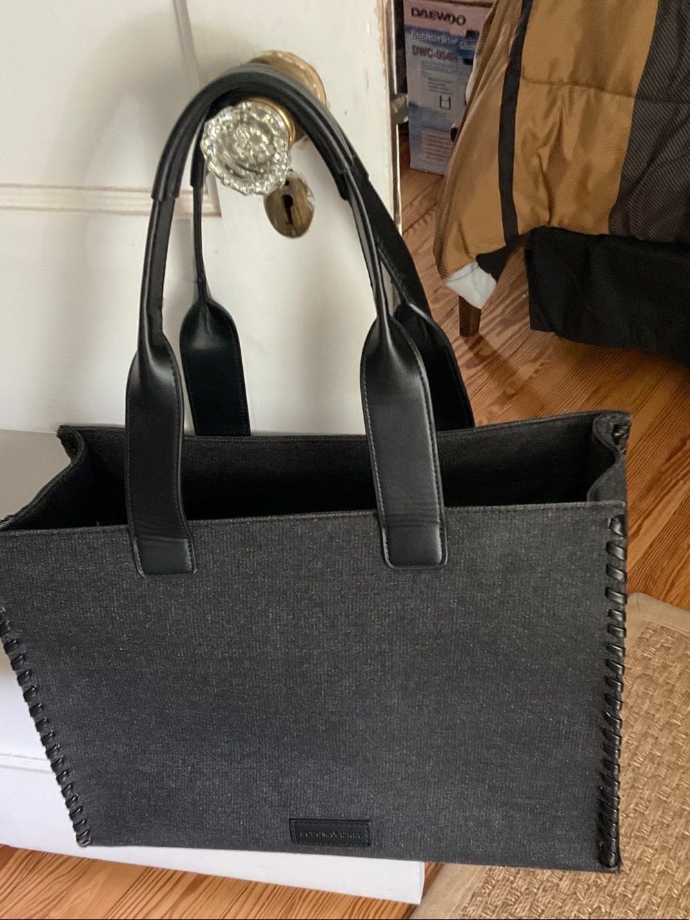 BCBGMaxAzria Black and Gray Travel Tote
